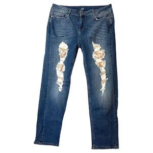 Oltre Berlin Denim Jeans High-Rise Tapered Leg Blue Stretch Womens Size 8